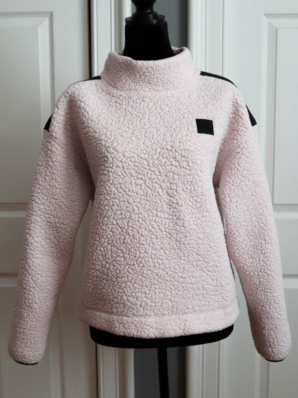 Under Armour UA Sherpa Fleece Pullover Sweatshirt Mock Neck Pink Sz M Athleisure
